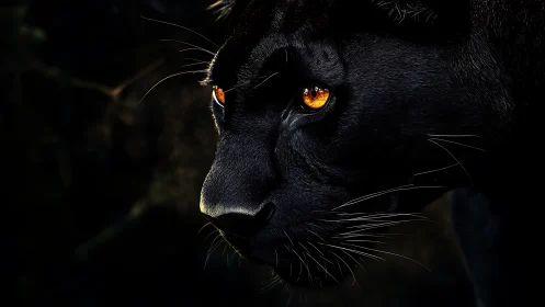 Black Panther's Luminous Gaze Against Darkness.
