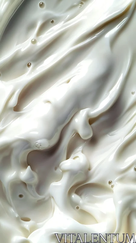 Macro fluid dynamics of glossy white liquid turbulence field.