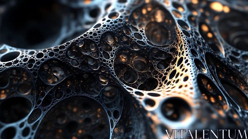 Fractal metal lattice glows with molten light and depth