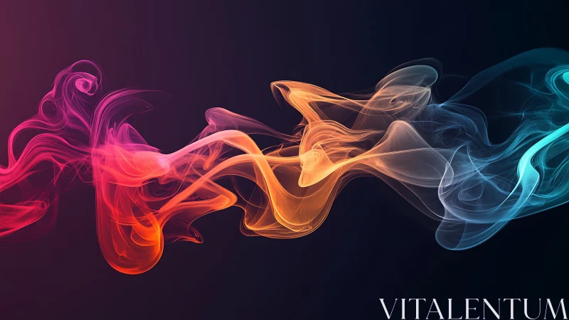 Chromatic smoke ribbons weaving through midnight silence.