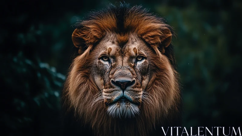 Midnight-maned jungle monarch staring down the world.