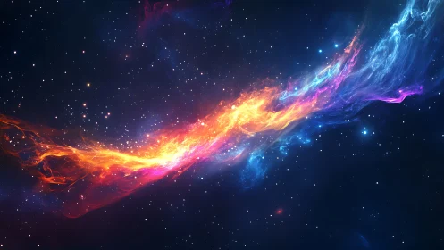 Bipolar chromatic nebular stream with high-luminosity filament.