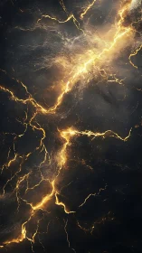 Golden plasma fracture streaking through dark cosmos.