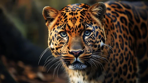 Mesmerizing Leopard Gazes with Piercing Blue Eyes
