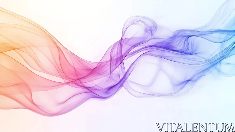 Multicolored translucent waveforms on white digital background.