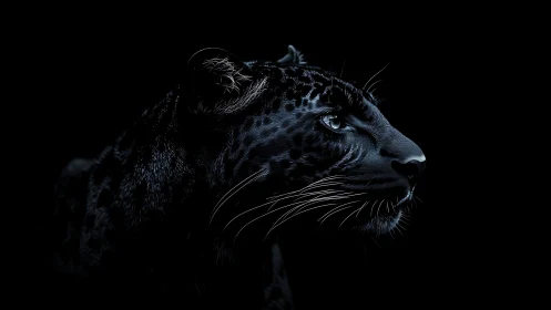 Striking Black Panther Emerges from Darkness