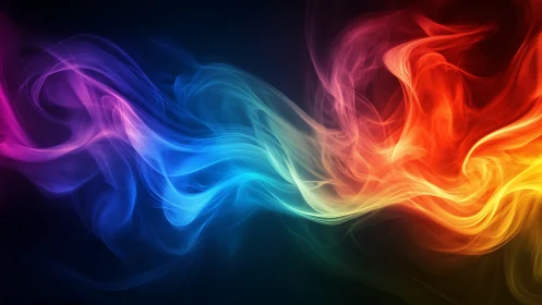 Prismatic smoke waves flow through deep gradient space.