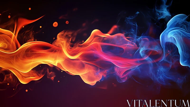 Fire and ice energy streams clash in dynamic abstract composition.