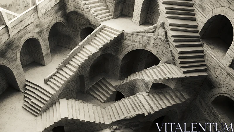 Endless stone staircases twist through impossible arches