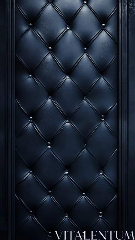 Midnight quilted leather wall with soft reflective sheen.