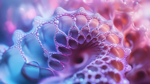 Macro view isolates abstract cellular bubble ring structure