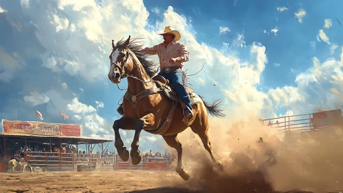 Dust-slinging rodeo thunder under a wide electric sky.