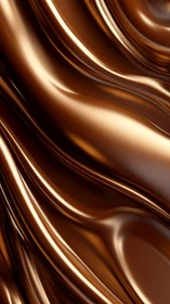 Highly polished metallic bronze fluid drapery surface render