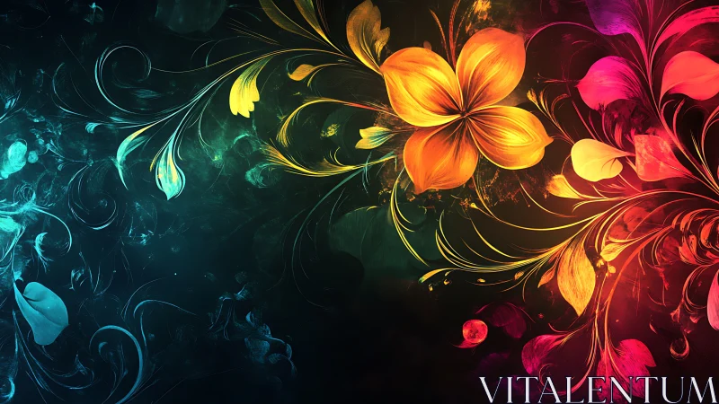 Chromatic vector bloom field with gradient-driven illumination.