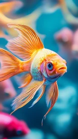 Luminous finned muse glides through dreamy aqua realms.