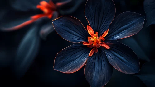 Dark Petals Glow with Fiery Edges and Radiant Center.