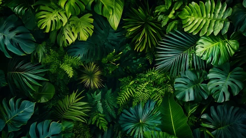 Lush tropical leaves inviting you into a calm green escape.