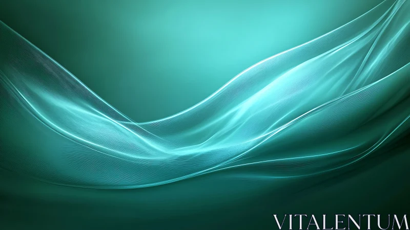 Turquoise translucent wave lines on smooth gradient background.