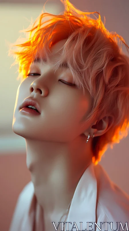 Backlit portrait study with ethereal warm edge lighting