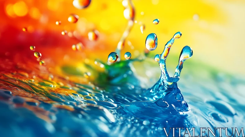 Vibrant water splash captures prismatic liquid motion perfectly.