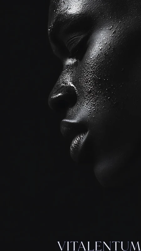 Quietly glowing profile bathed in soft, soulful shadows.