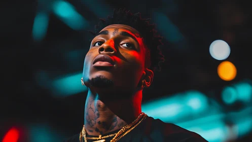 Moody urban portrait captures introspective night energy