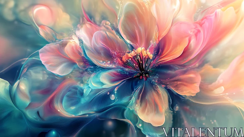 Dream-bright blossom unfolding in luminous swirling color.