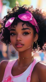 Sunlit street style girl glows in vibrant pink summer shades