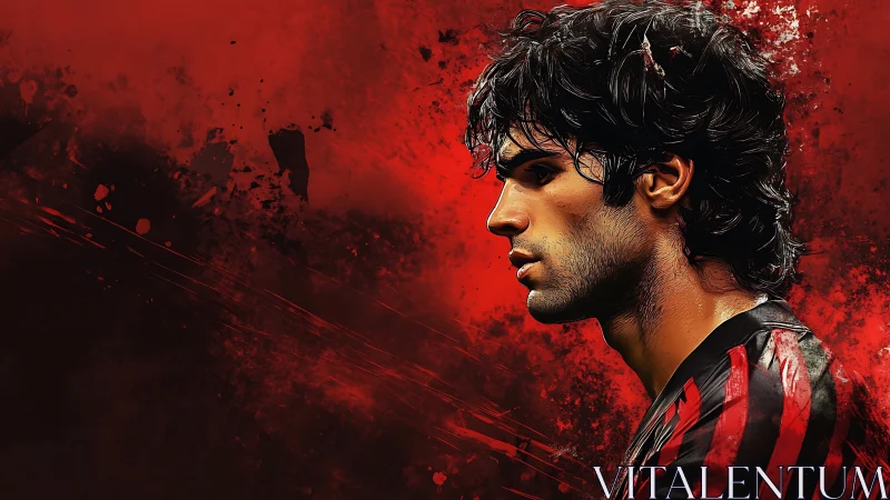 Crimson sideline legend framed in stormy painted passion.