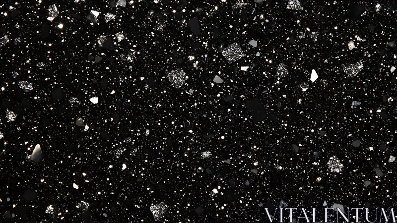 Midnight terrazzo cosmos where black stone mimics starlight.