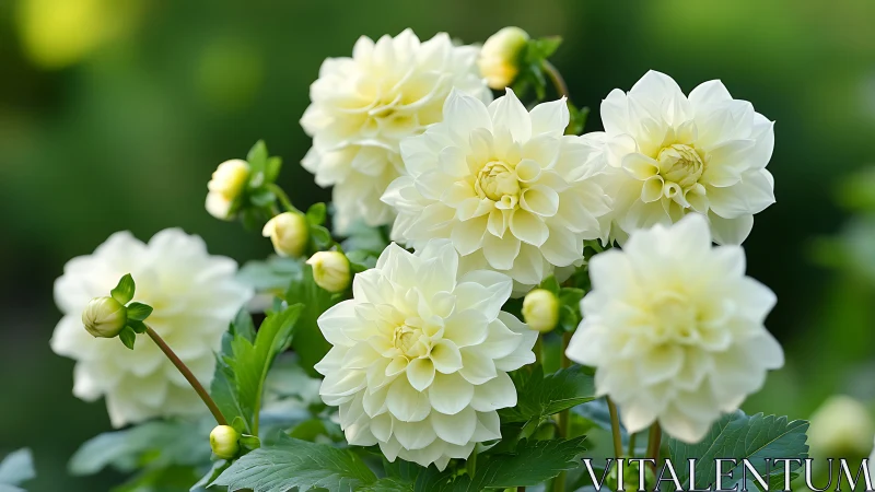 Ivory Dahlias Dancing Through Garden Light