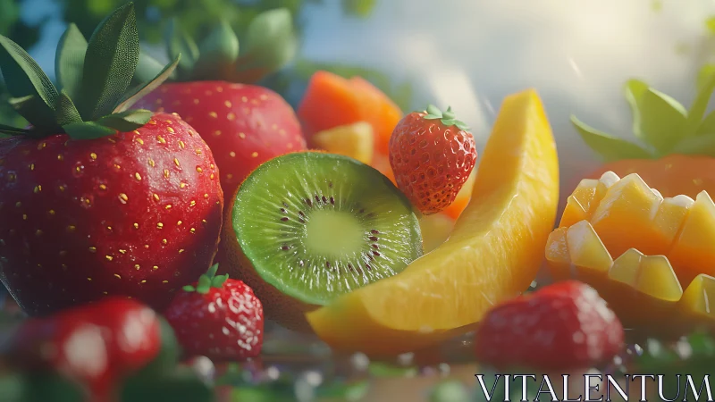 Sunlit summer fruit medley bursting with juicy color.