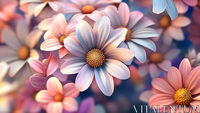 Hyper-Detailed Daisy Composite With Chromatic Depth Effects.