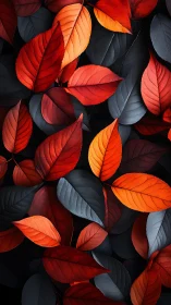 Emberleaf cascade over midnight foliage canvas.