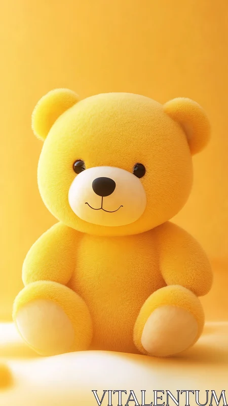 Sunny yellow teddy bear basking in soft golden light.