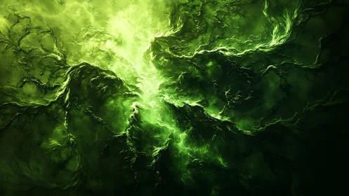 Emerald storm-veins ignite a cosmic forest eruption tonight