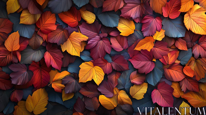 Autumn leaf mosaic spills a kaleidoscope of twilight color.