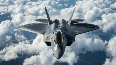 Silver stealth hawk slicing open a cathedral of clouds.