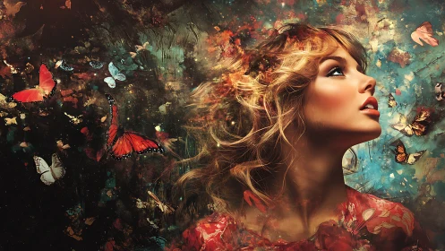 Dreaming beside a storm of butterflies and bright color.