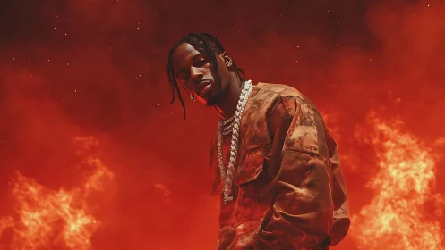 Bold Artist Commands Fiery Stage Energy