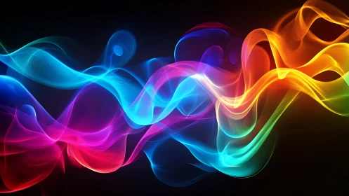 Chromatic ribbons whirl like music frozen in midair