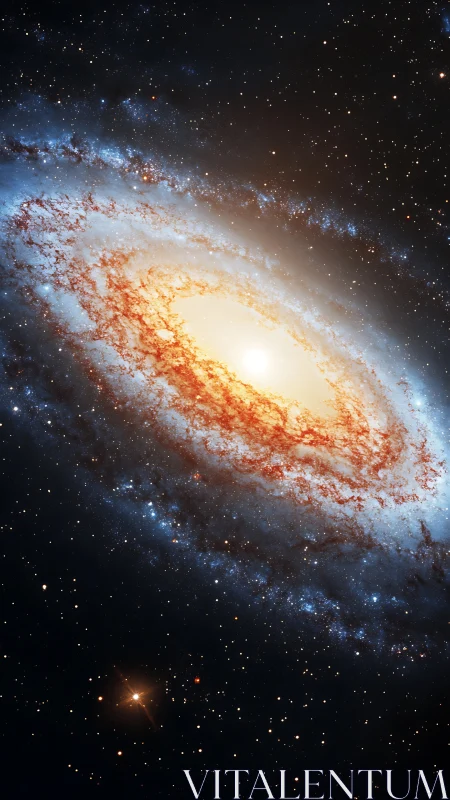 Spiral galaxy structure is rendered with dense stellar detail