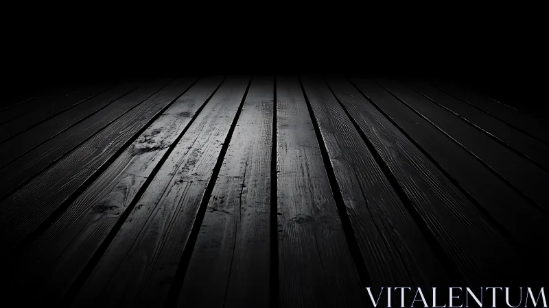 Low key wooden floor perspective with dramatic vanishing point.
