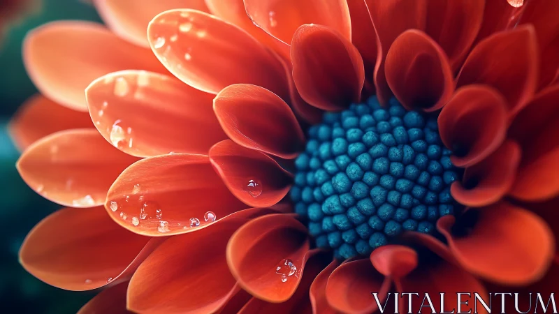 Coral Petals Glistening: Aqua Center Blooms Bold.