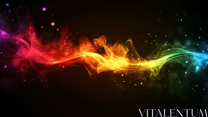 Prismatic nebula ribbon streams across a starlit void.