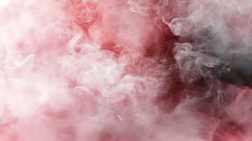 Rosy vapor clouds swirl in a soft, dreamlike embrace.