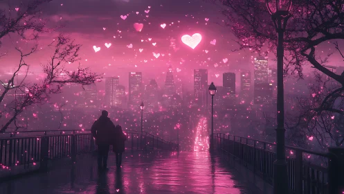 Urban Observation: Silhouetted Figure on Wet Platform with Cityscape