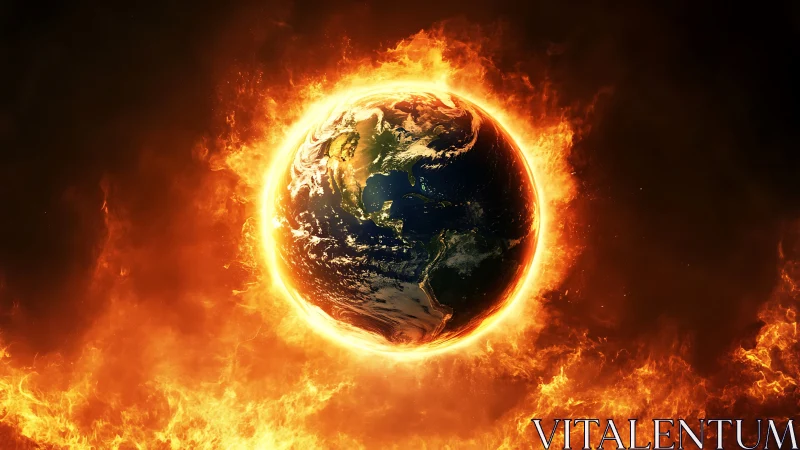 Earth Engulfed by Cosmic Fire and Light.