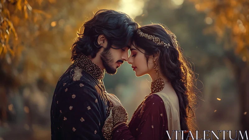 Ornate Couple in Golden Autumn Light