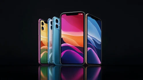 Premium Smartphone Color Lineup Product Display.